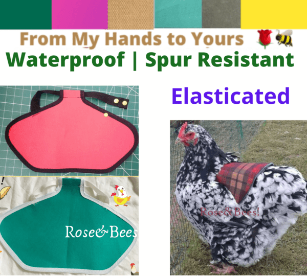 CHICKEN SADDLE | Hen Apron | WIDE | Large Poultry | Waterproof | Egg Layer | Elasticated Jacket | Hen Feather Protector | Bantams orpington