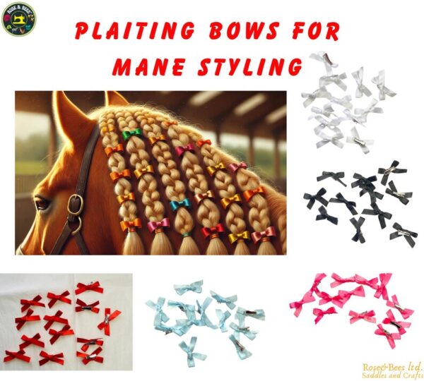 Pony Mane / Tail Bows | Set of 12 1.7” Horse Plaiting Band Bows Perfect for Grooming, Styling, & Adding Magic to Your Horse or Pony's Look! - Image 7