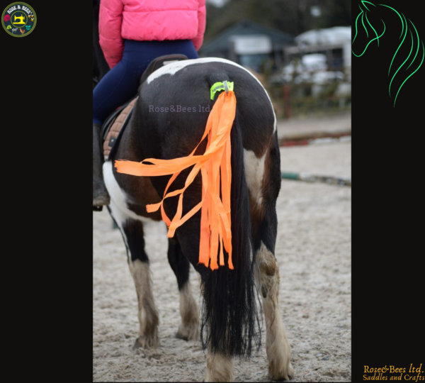 HORSE Hi Viz Reflective Tail Streamers | Adjustable Velcro & Elastic Band | Many Colours | Weatherproof | Be Seen Stay Safe On Road | Rider - Image 3
