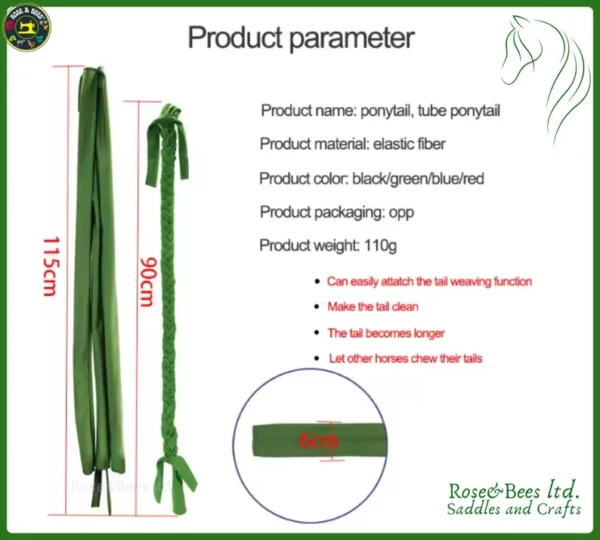 Handcrafted Horse Tail Braid Protector | Durable, Lightweight, Stylish | Protects Against Dirt & Insects | Promotes Healthy Tail Growth Care - Image 2