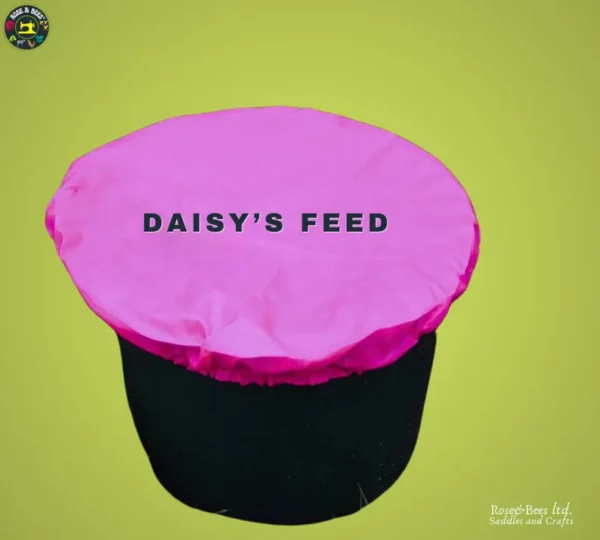 Personalised Embroidered Feed Bucket Covers | Custom Feed Bowl Cover | Feed Bucket Cover | Pink Feed Cover | Blue Feed Cover | Equestrian - Image 3