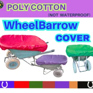 Lightweight Polycotton Wheelbarrow Cover | Elastic Fit | Fits Small, Large, XL Barrows | Durable | hay and straw cover | Farm Aid Equestrian