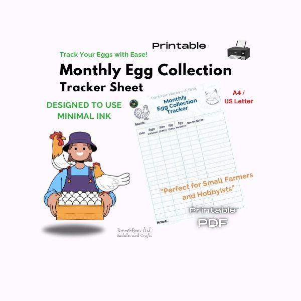 Monthly Chicken Egg Collection Log Tracker | Instant Download