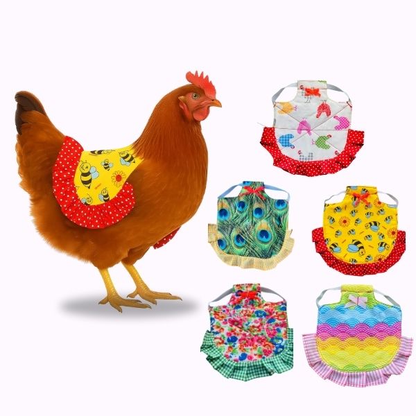 Quilted Ruffled Hen Apron | CHICKEN SADDLE | Poultry Apron