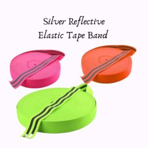 Fluorescent Elastic 50mm Double Reflective Hi Viz Strip