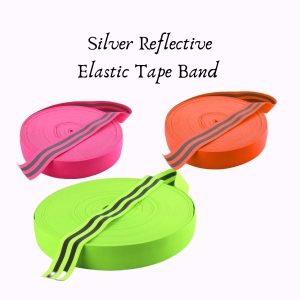 Fluorescent Elastic 50mm Double Reflective Hi Viz Strip
