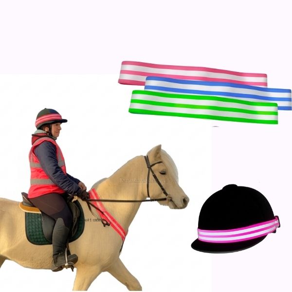 Elasticated Hi Viz Reflective Hat Head Band | Horse Riding