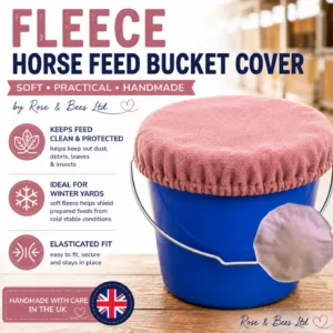 FLEECE BUCKET COVER | Elasticated Horse Feed Bucket Cover | Feed Bowl Cover | Horse Stable Accessory | Multiple Sizes | Equestrian Care