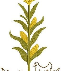 Corn & Chicken Farmhouse Machine Embroidery Design | Digital Download