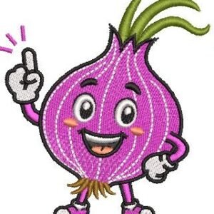 Cute Happy Onion Machine Embroidery Design | Digital Download