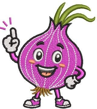 Cute Happy Onion Machine Embroidery Design | Digital Download